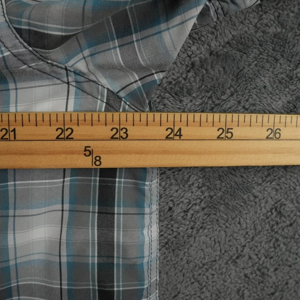 The North Face Short Sleeve Pine Knot Woven Flannel Shirt‎ Mens L Gray Plaid